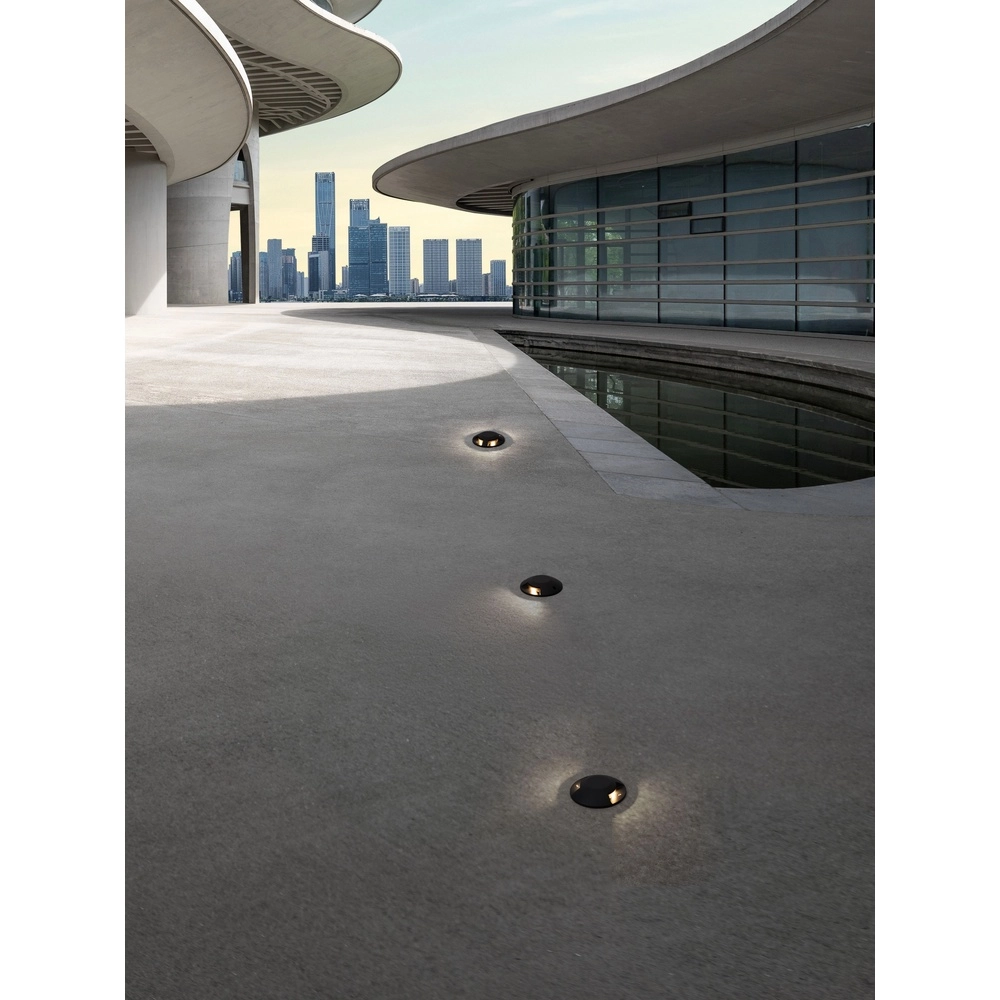 Flat surface-mounted ground spot Grado black - 12W Lyora 5212017497901