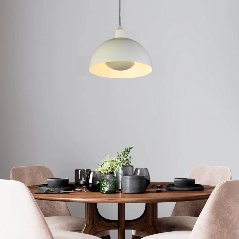 Cream pendant lamp Mars Shade 20cm high Searchlight 5053423274294