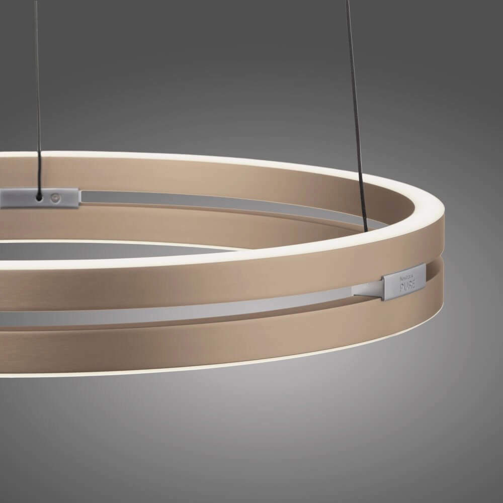 Sleek hanging lamp Pure E-Loop brass Paul Neuhaus 4012248372265