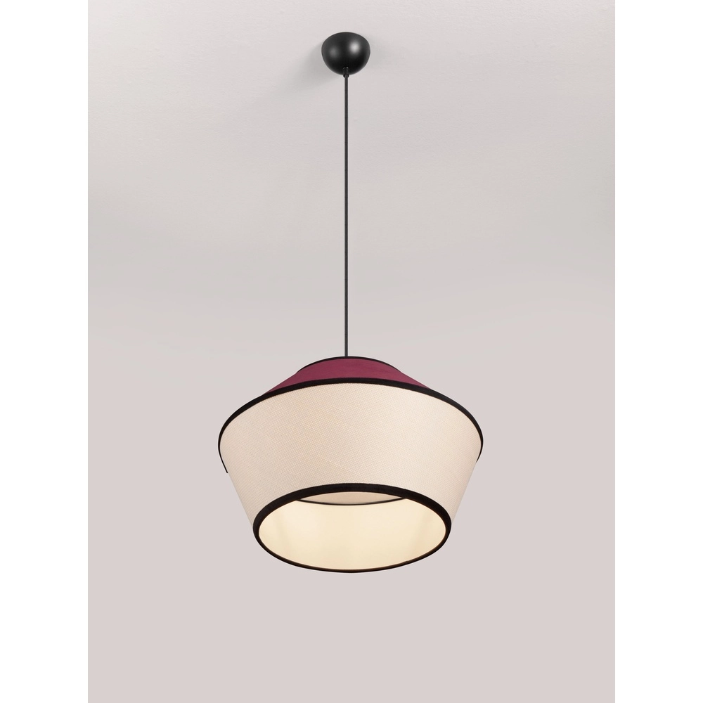 Pendant lamp Veliss white with burgundy red Lyora 5212017493835