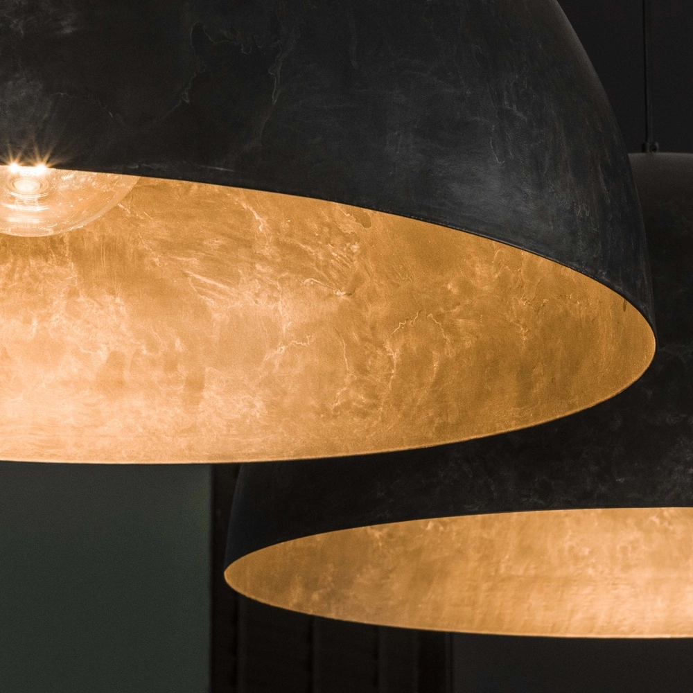 Industrial pendant lamp Dome 2x Ø 60cm - charcoal Lyora 8716803512566