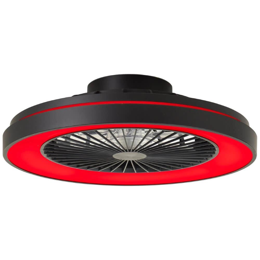 Black ceiling fan Mazzaro with RGB lamp - 48cm Brilliant 4004353428449