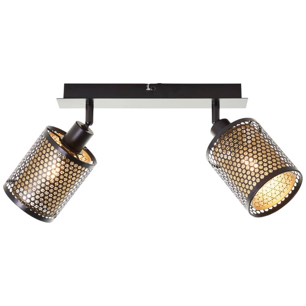 2-light ceiling lamp Cheval black with gold Brilliant 4004353424199