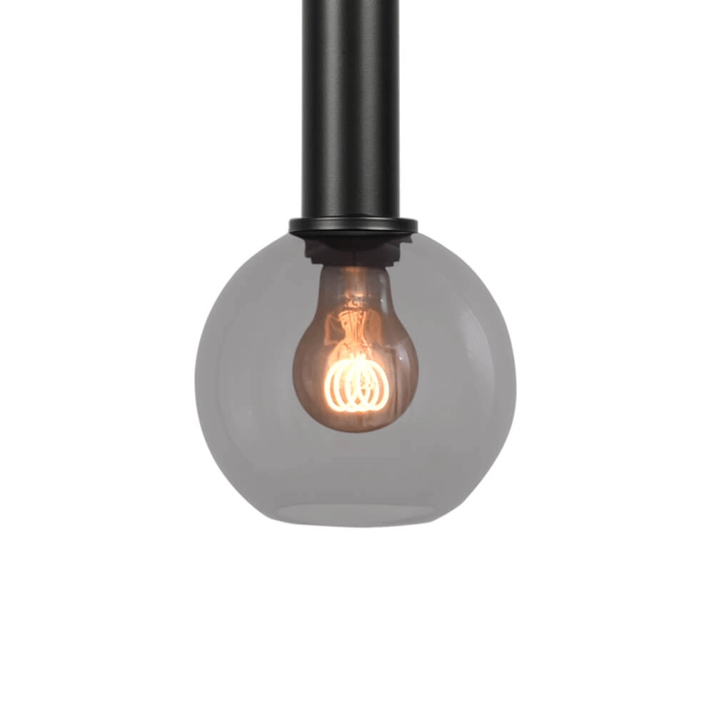 Hanging lamp Ø 15cm Bella 2 Black with smoke glass Masterlight 8718121334271