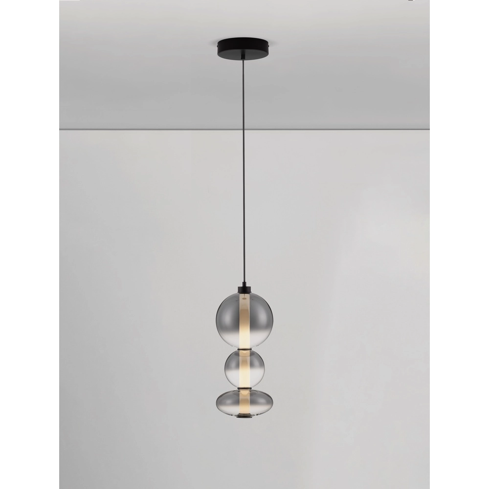 Pendant lamp Bally smoke glass 45.5cm Lyora 5212017449160