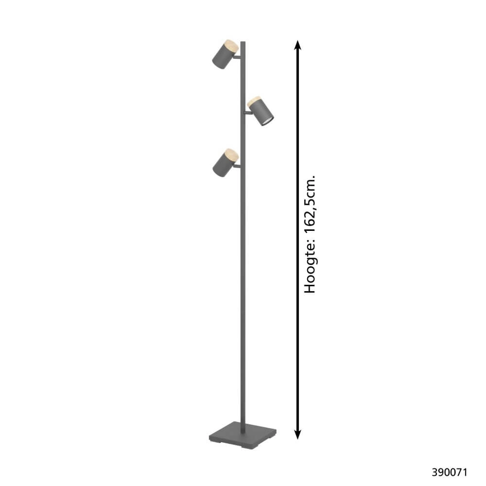 Black reading lamp Cartagena 3-light Stars of Light 9008606221318