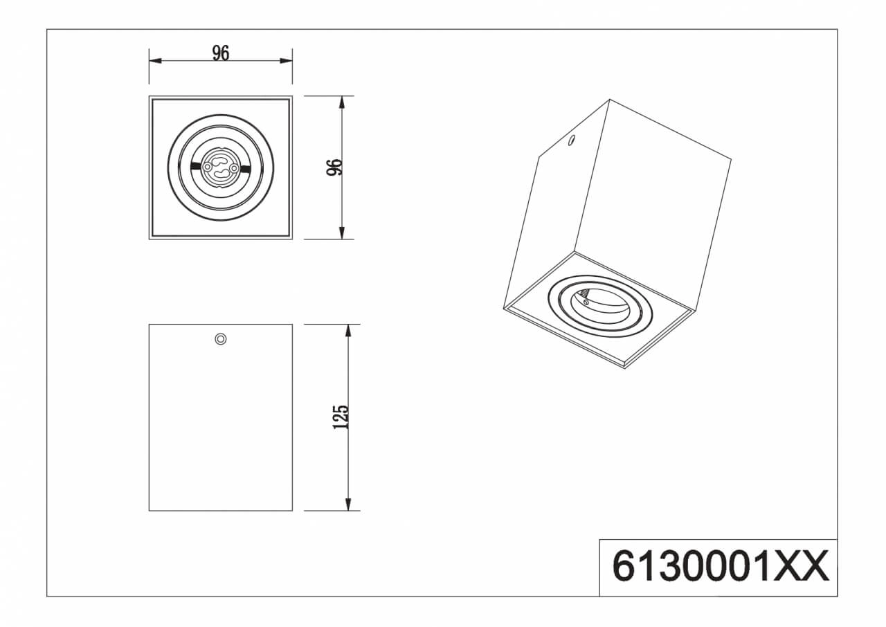Ceiling light Biscuit square black Trio 4017807558937