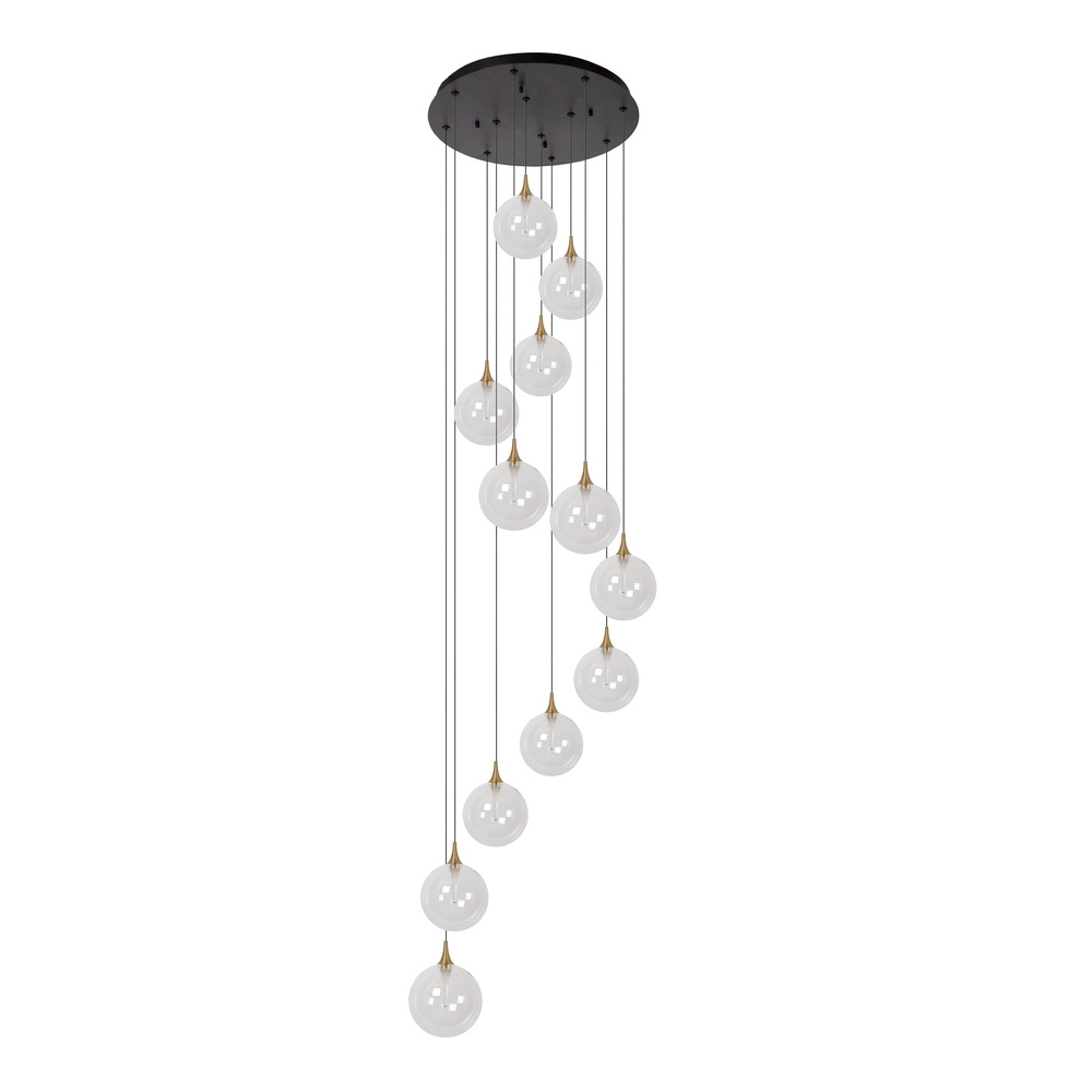 Design LED pendant light Gisela clear - 12x Ø 16cm Premium by Lucide 5411212134844