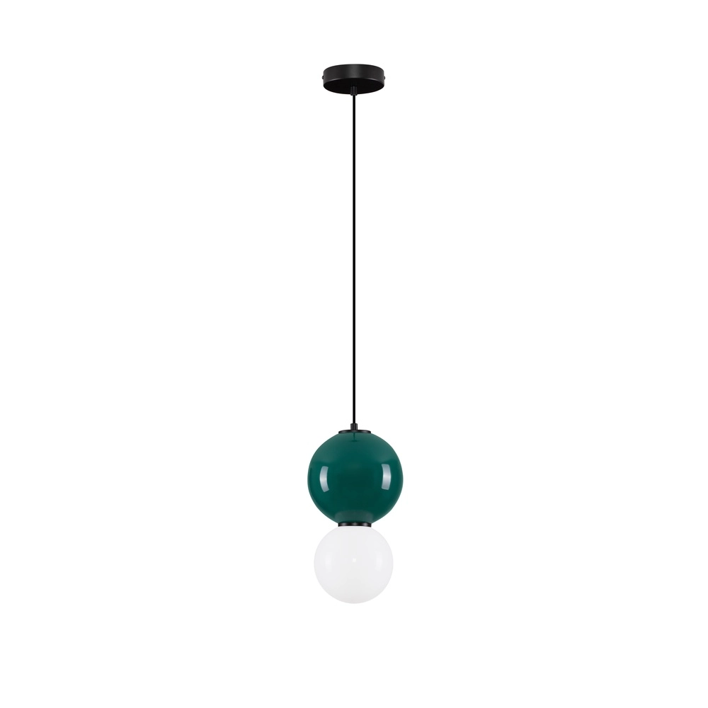 Pendant lamp Noesis Ø 18cm green with white