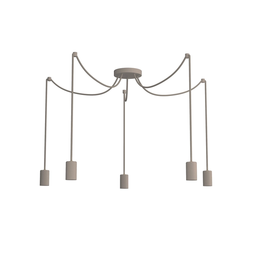Pendant lamp Spyder 5-light sand brown