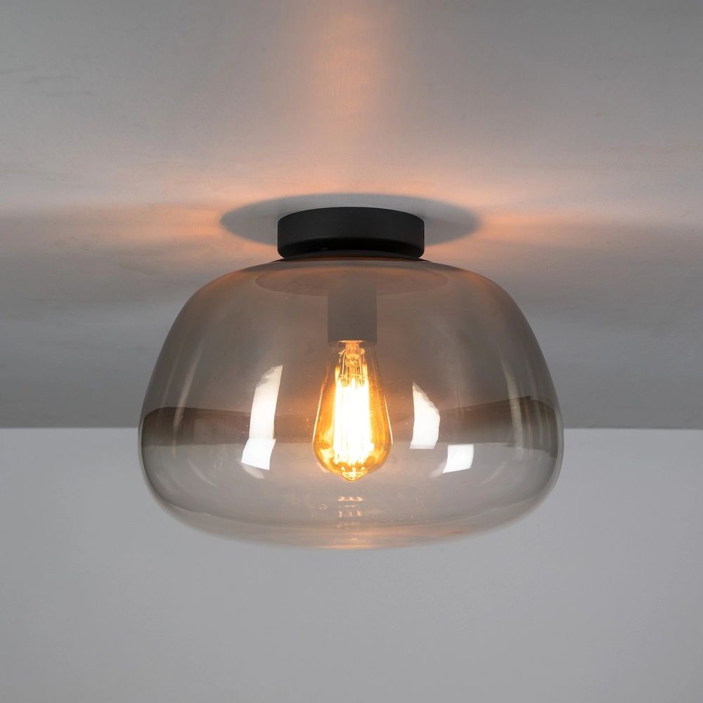 Glass ceiling lamp Pulse Ø 36cm - smoke glass