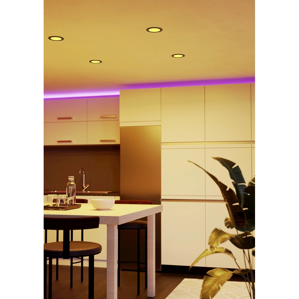 IP44 recessed lamp Fueva 6-Z Zigbee - black - Ø 12cm Eglo 9008606330973