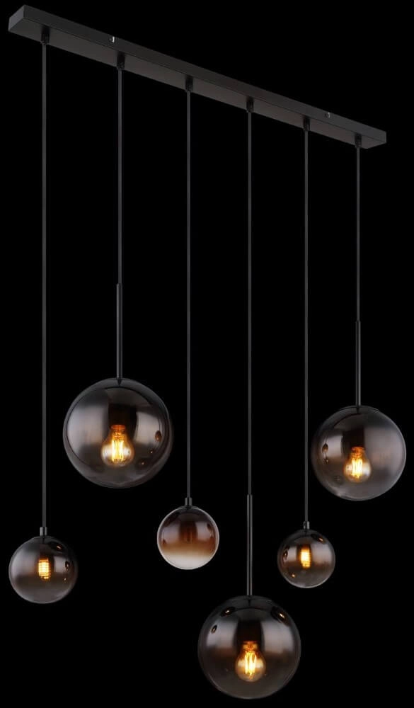 Black pendant lamp Hallie with unique glass Globo 9007371445929