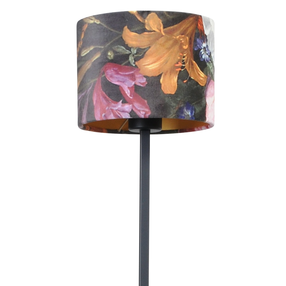 Black floor lamp Venus 150cm with Flower lampshade Masterlight 8718121206400