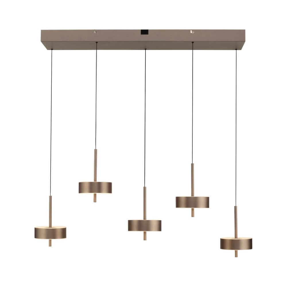 5-light pendant lamp Q-Rotate Brown Modern Paul Neuhaus 4012248383179