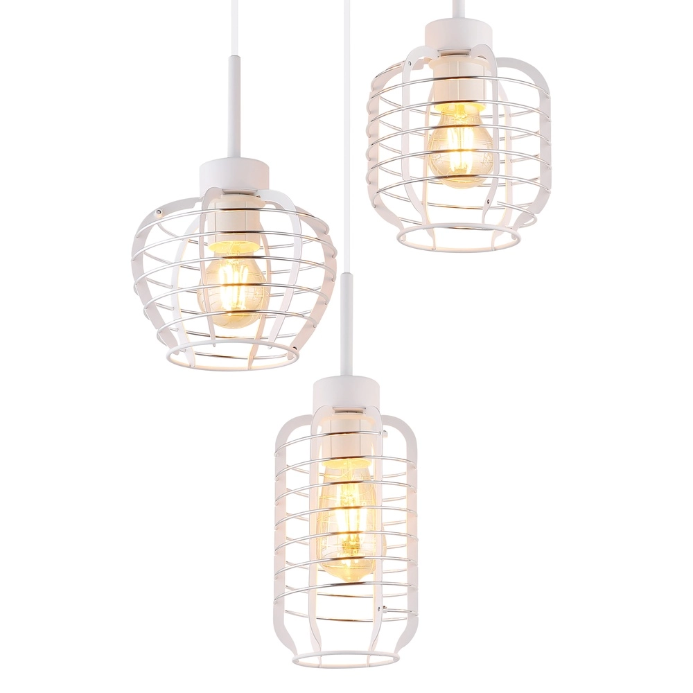 3-light pendant lamp Nesa white Globo 9007371572212