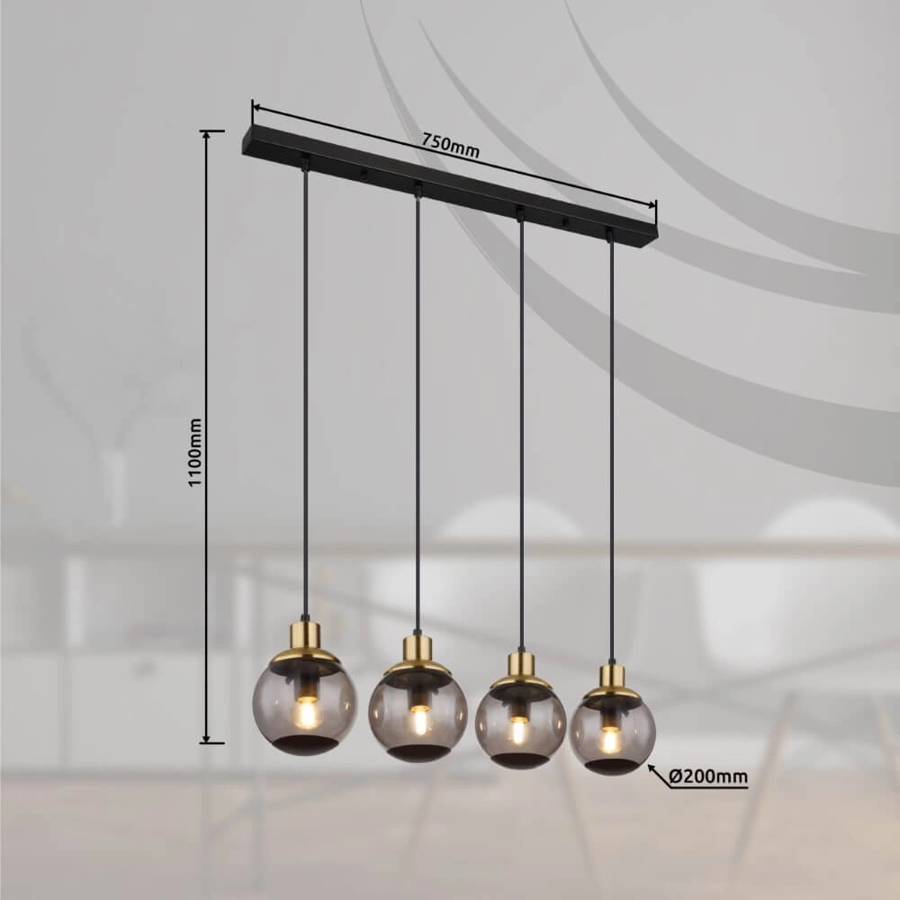 Design pendant lamp Potter 4-light Globo 9007371441372