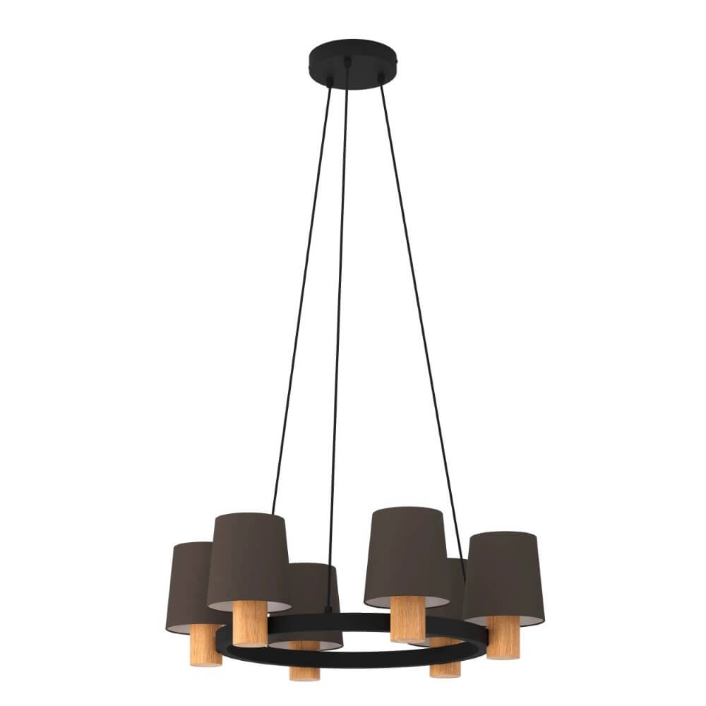 Hanging lamp Edale Ø 70cm - with brown shades