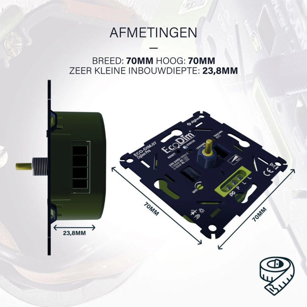 Ecodim Pro Led dimmer 0-250W Zigbee Beslight 8719322372895