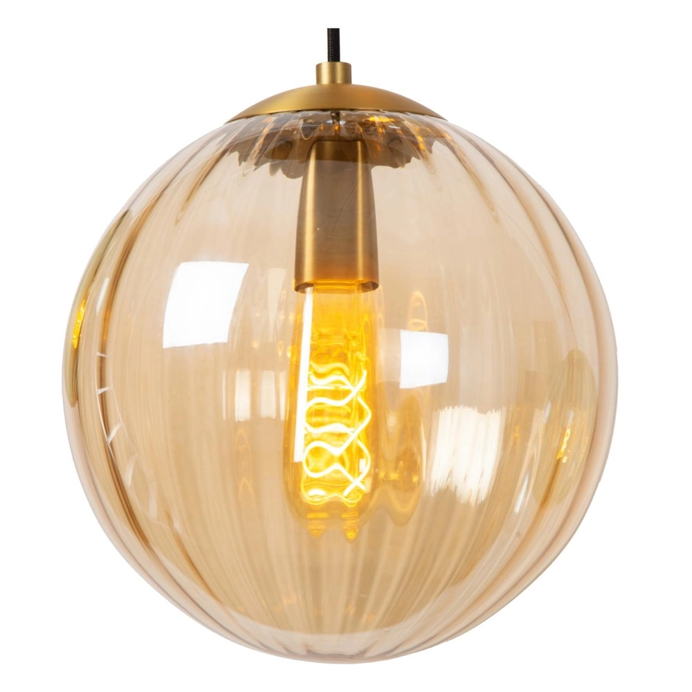 4-light pendant lamp Monsaraz Green and amber glass Lucide 5411212452429