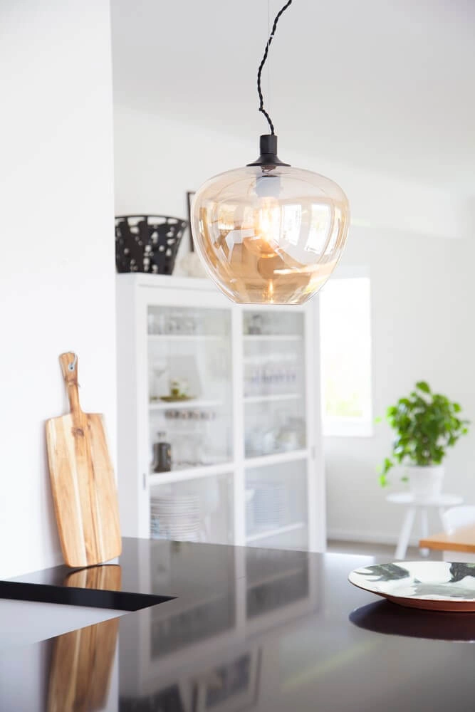 Hanging lamp Bellissimo amber glass Ø28cm By Rydéns 7391741057020