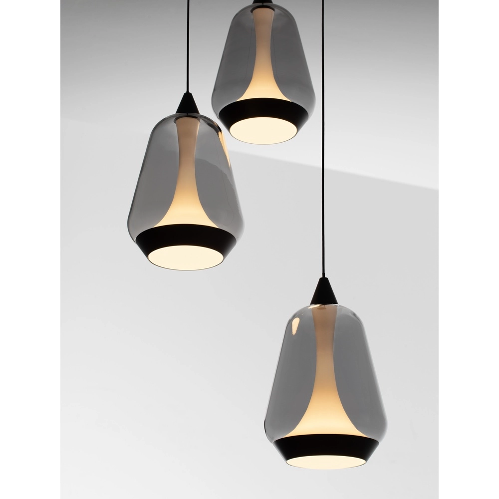 Design pendant lamp Alish 3-light smoke glass Lyora 5212017477705