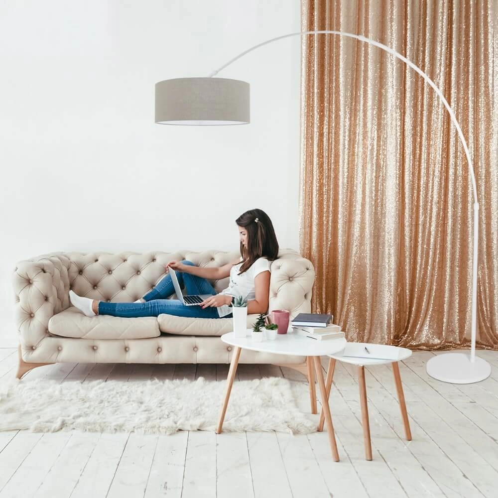 White arc lamp Sparkled with taupe hood Steinhauer 8712746152333