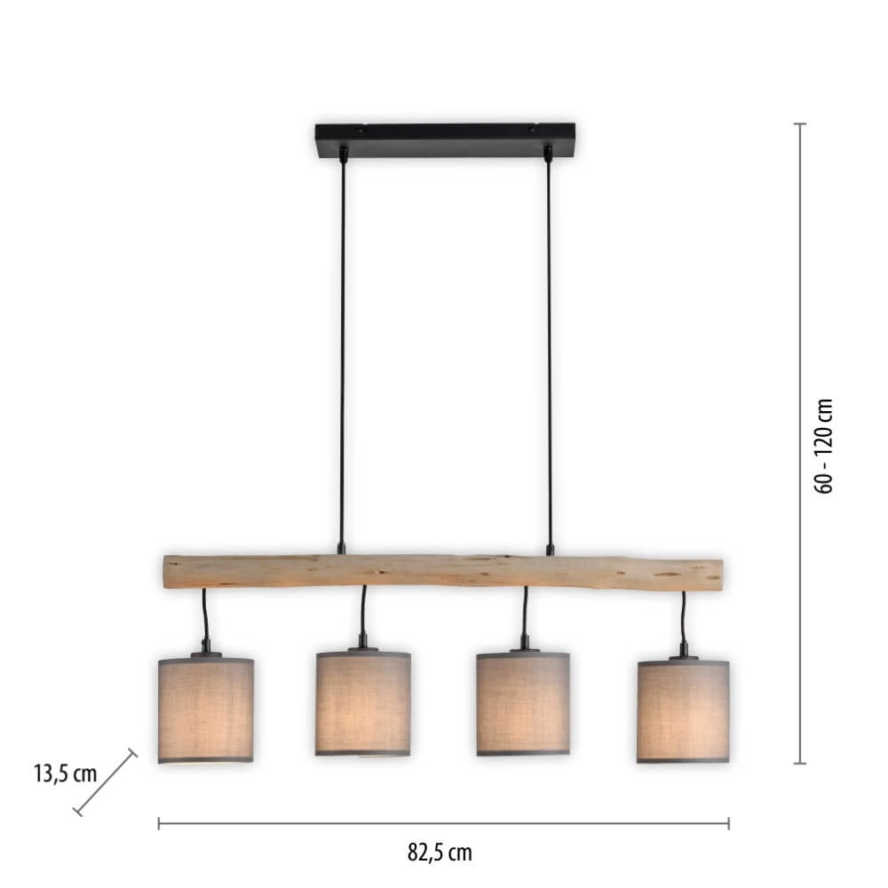 Country Pendant Lamp Green Tribu Taupe Just Light 4043689995171