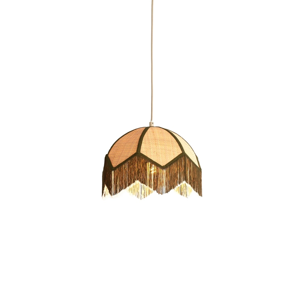 Ø 35cm pendant lamp Sulina raffia with greenery Light & Living 8717807762377