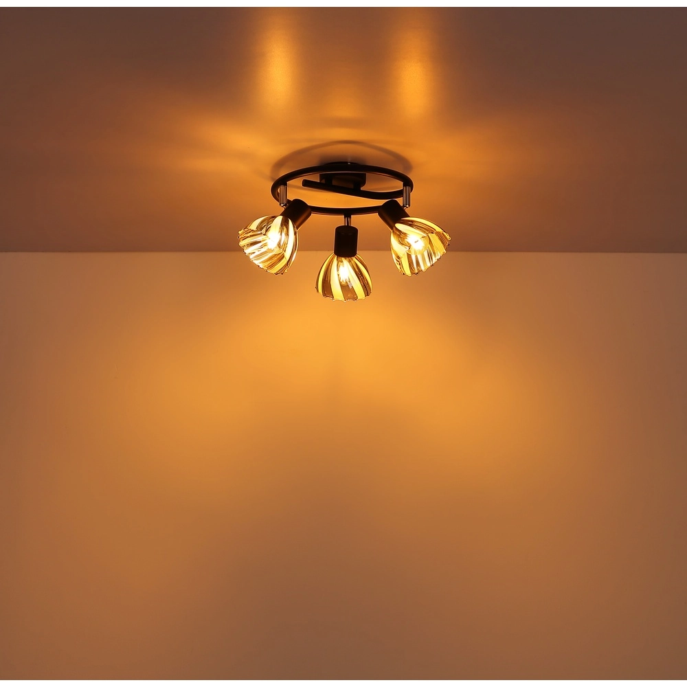 Ceiling lamp 3-lights Zachery Black Globo 9007371525508