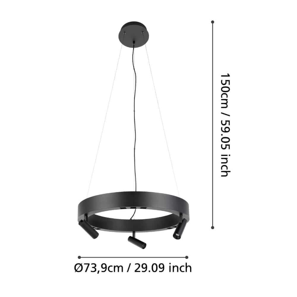 Black LED hanging lamp Bruscoli Ø 60cm Stars of Light 9008606221172