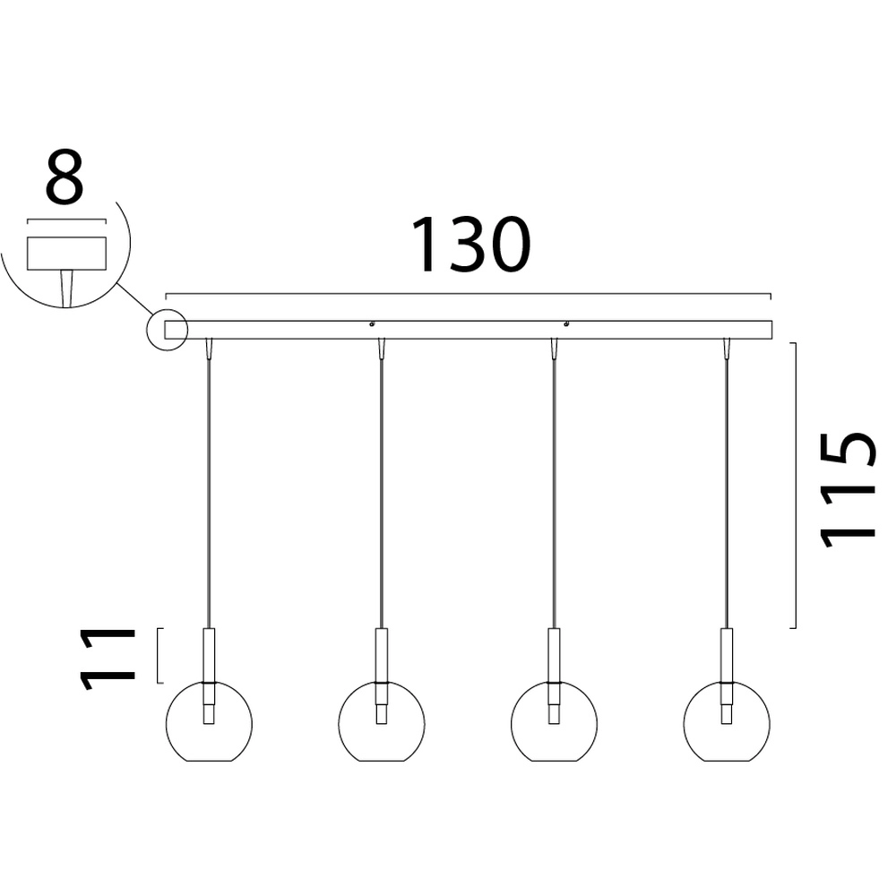 4L pendant lamp Ø 17cm Lido Ball with clear glass Masterlight 8718121335254