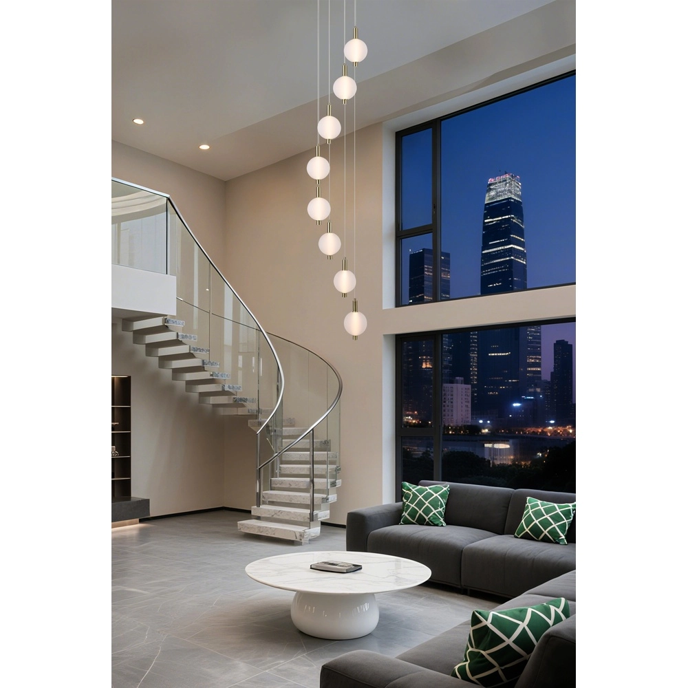 Design pendant lamp Luminique 8-light Searchlight 5053423297200