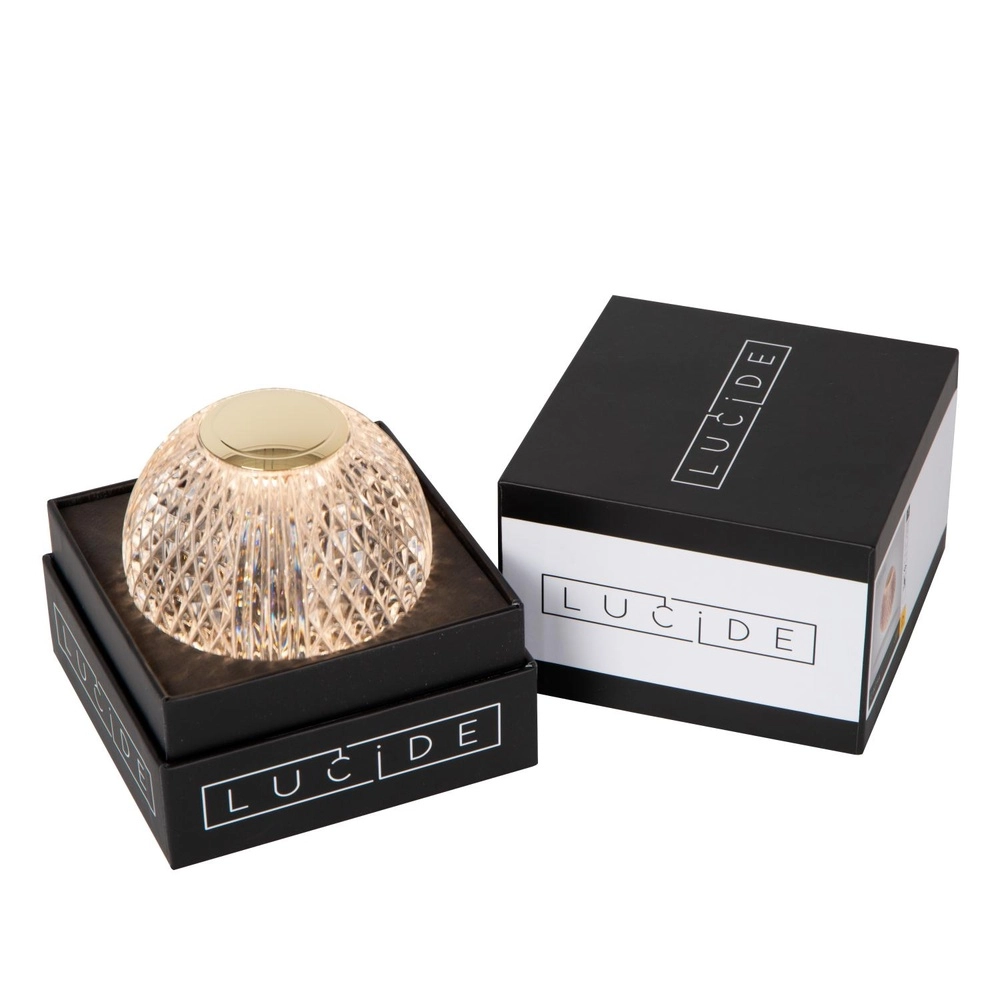 Golden table lamp Cintra rechargeable Ø 9cm - 2700K Lucide 5411212134486