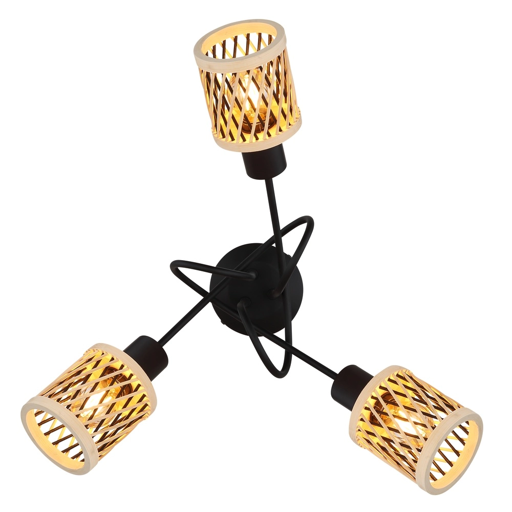 3-light ceiling lamp Mali Black Globo 9007371525720
