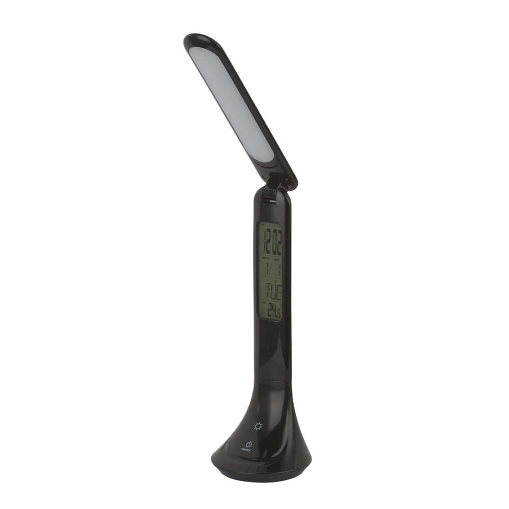Desk lamp Tyrell black with clock Globo 9007371379033