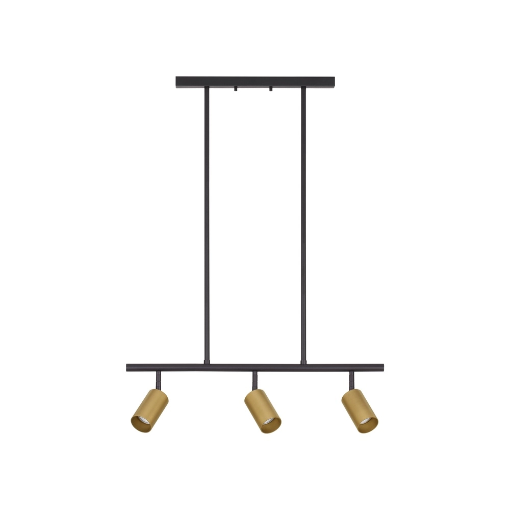 Pendant lamp Pogno 3-light black with gold straight Lyora 5212017440662
