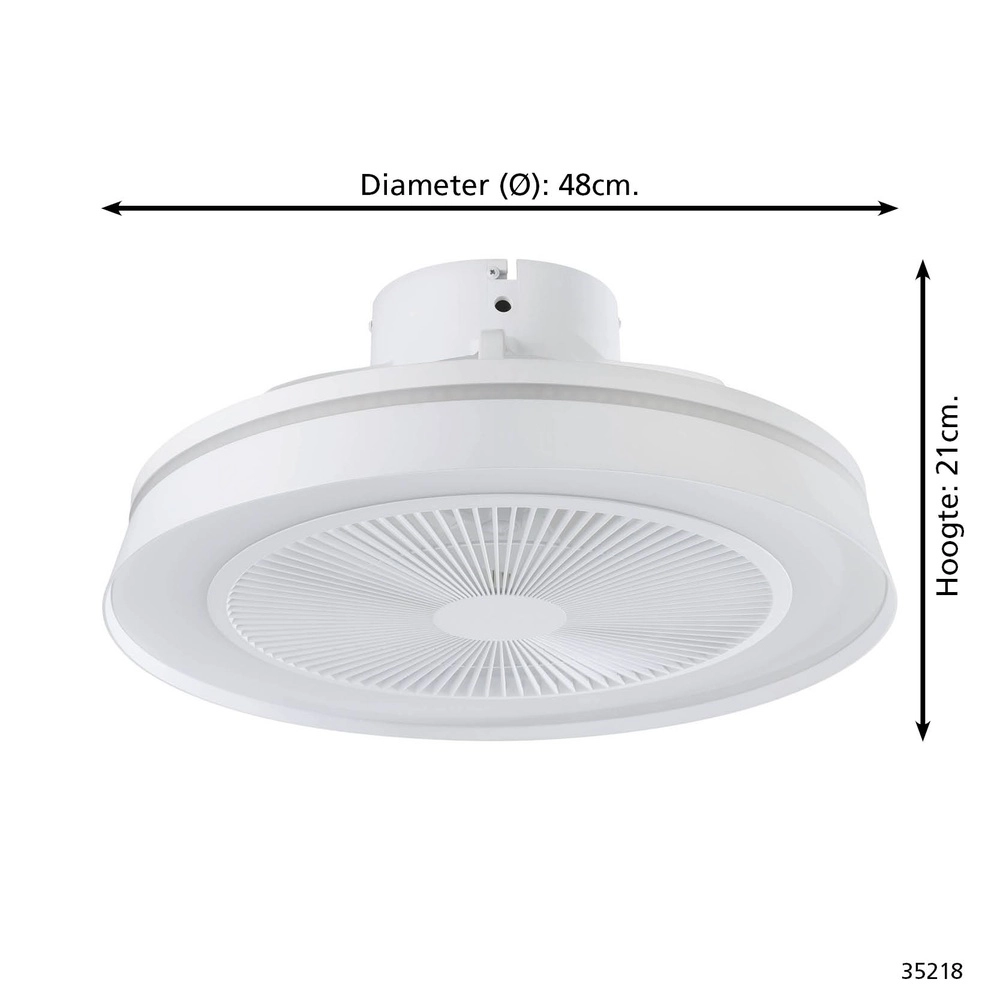 White ceiling fan Vallonia Ø 48cm Eglo 9002759352189