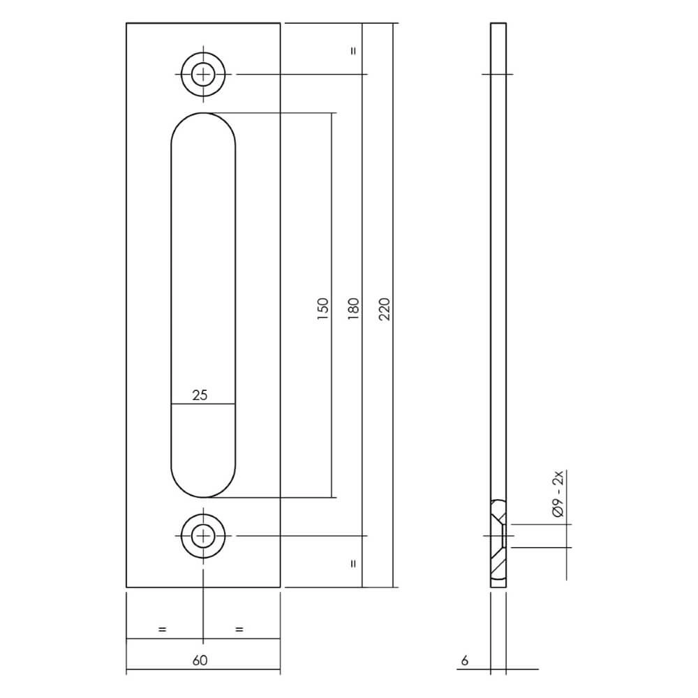 Sliding door handle Alvro screw-on black Intersteel 8714186527054