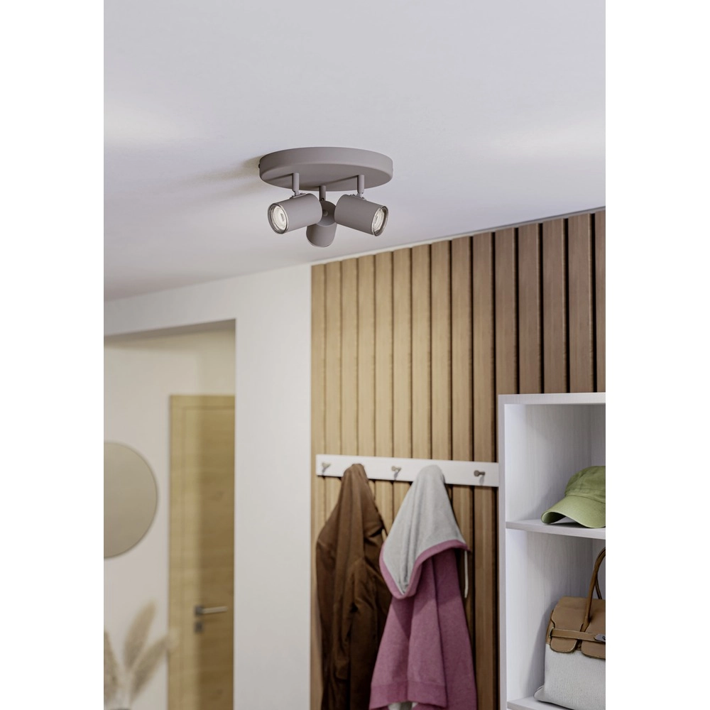 Surface-mounted spot 3-lights Consuma 1 sand brown Ø 25cm Eglo 9008606397280