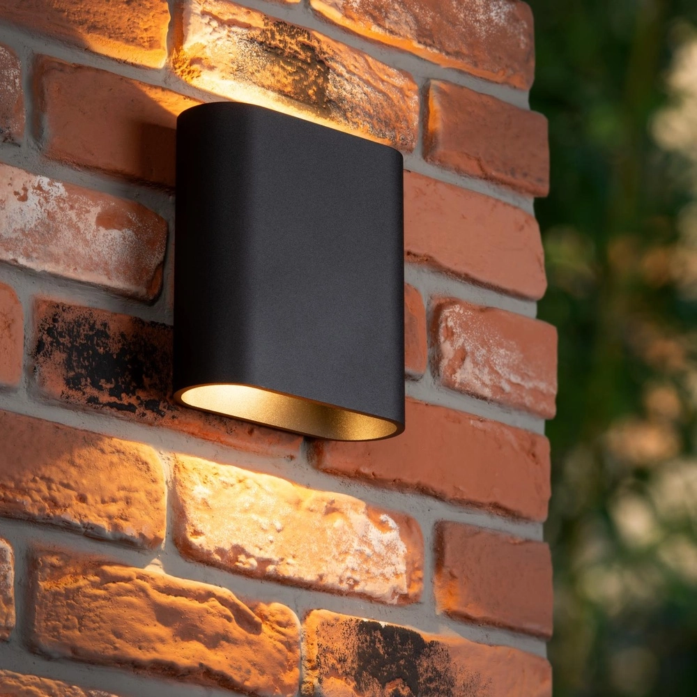 Design wall lamp Atila up and down black IP54 Lucide 5411212680112