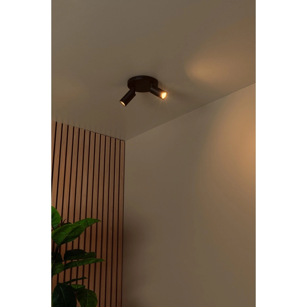 Ceiling spotlight Ritmo mini GU10 2-light black Lucide 5411212093974