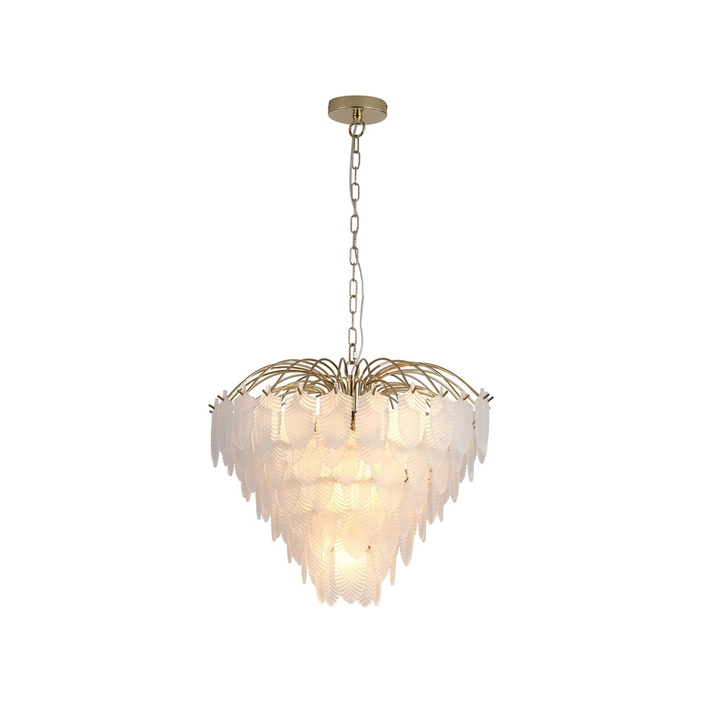 Wall lamp Feather gold with white glass