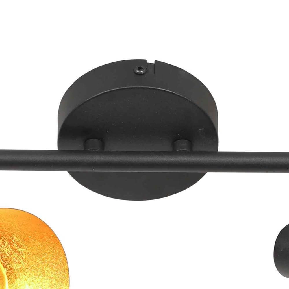Ceiling lamp Oeroe black with gold 2-lights Steinhauer 8712746176339