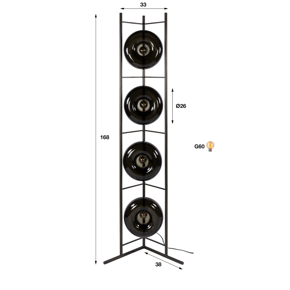 Moderne vloerlamp Soll sienna bruin Lyora 8716803514713