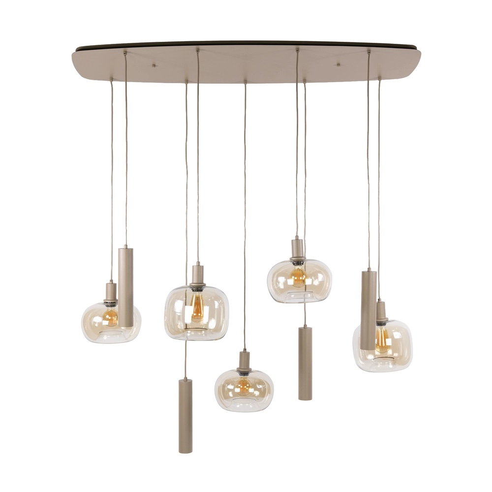 Moderne hanglamp Serene 9-lichts zand bruin Lyora 8716803514829