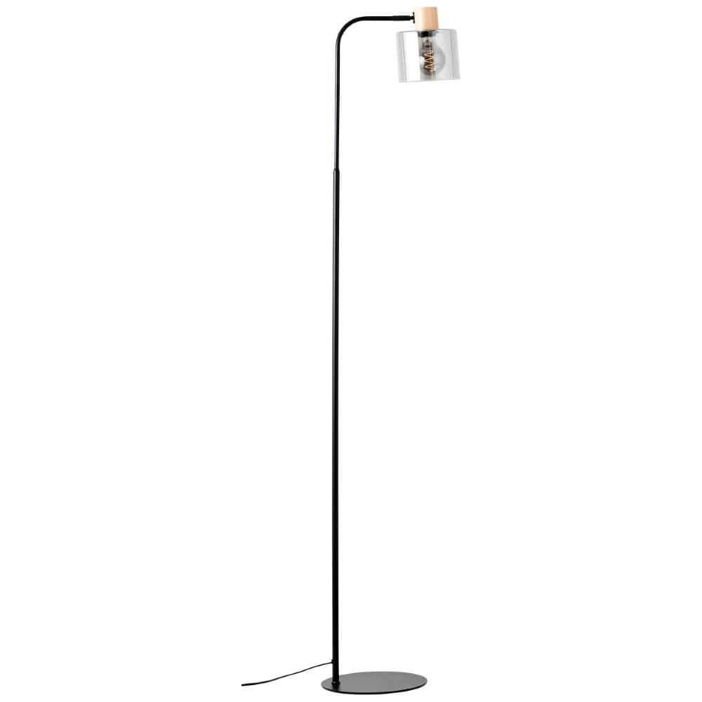 Standing lamp Weald black with wood