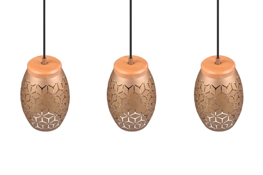 Brown hanging lamp Bidar 3-light Trio 4017807579031