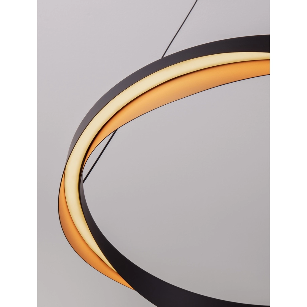 Pendant lamp Radon Ø 65cm black with gold Lyora 5212017452504