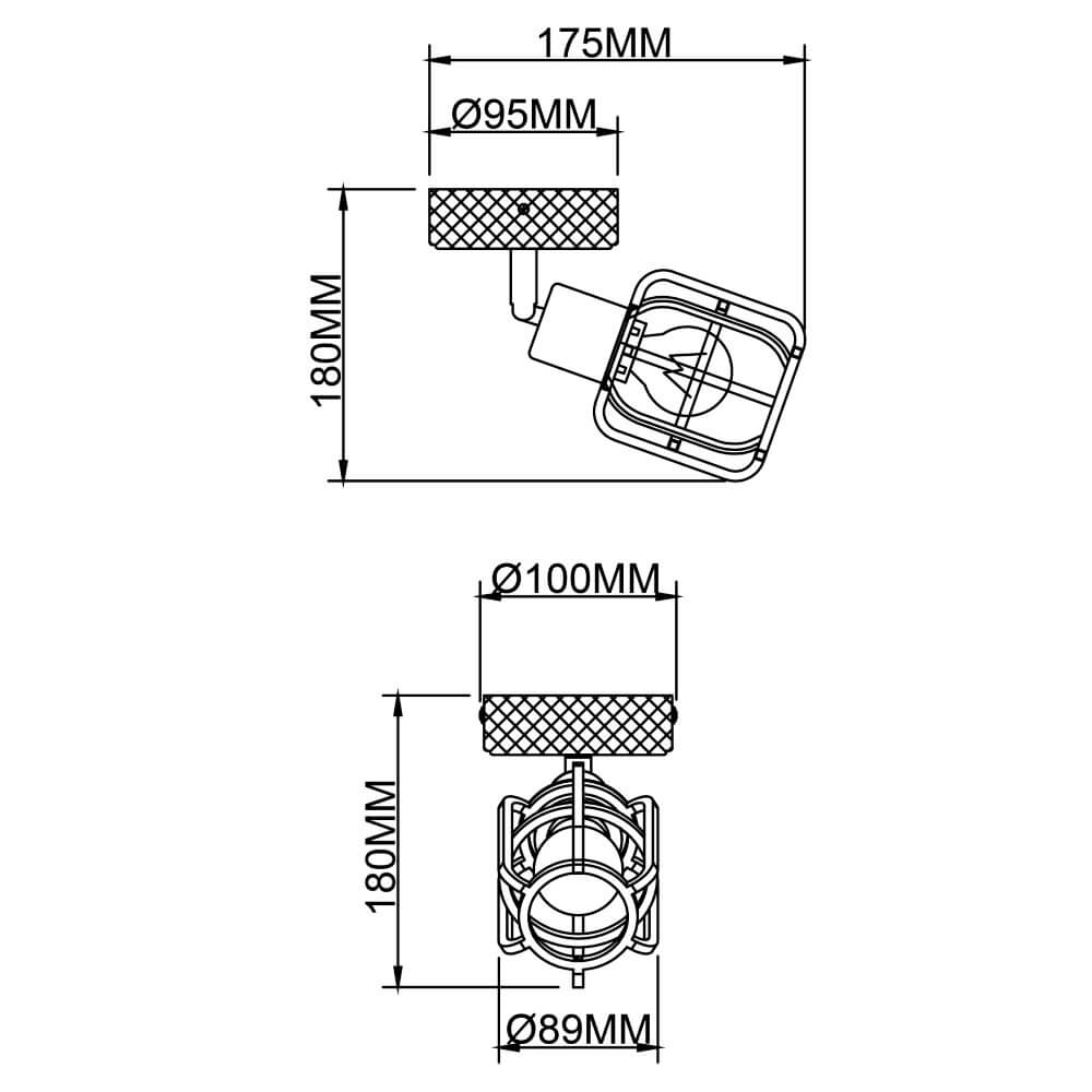 Industrial wall lamp Gwen Brilliant 4004353409806